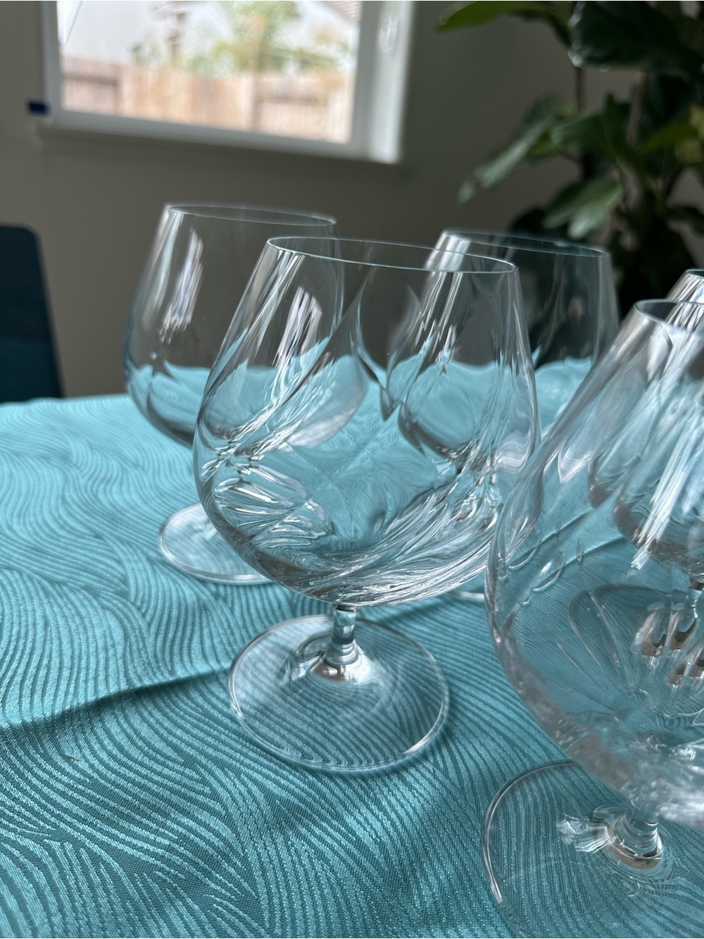 Elegant Clear Brandy Snifter Glasses - Set of 4